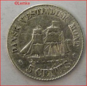 Danish West Indie KM 65 1859 voor